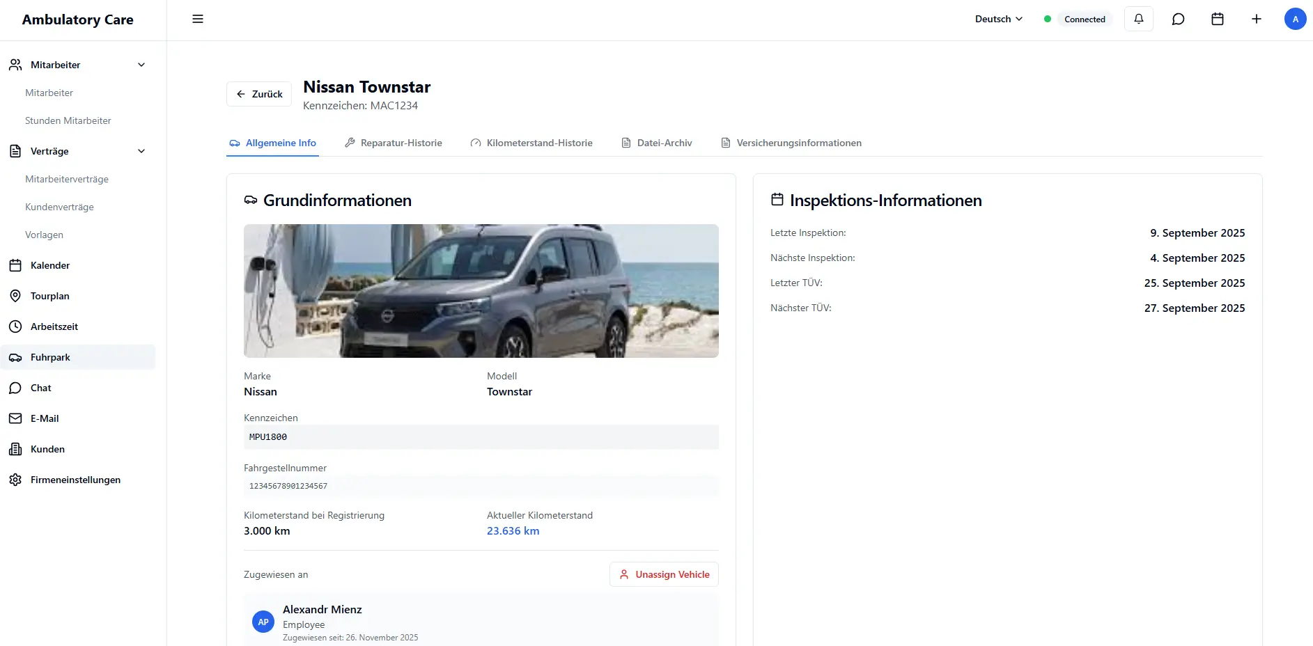 Fleet management interface