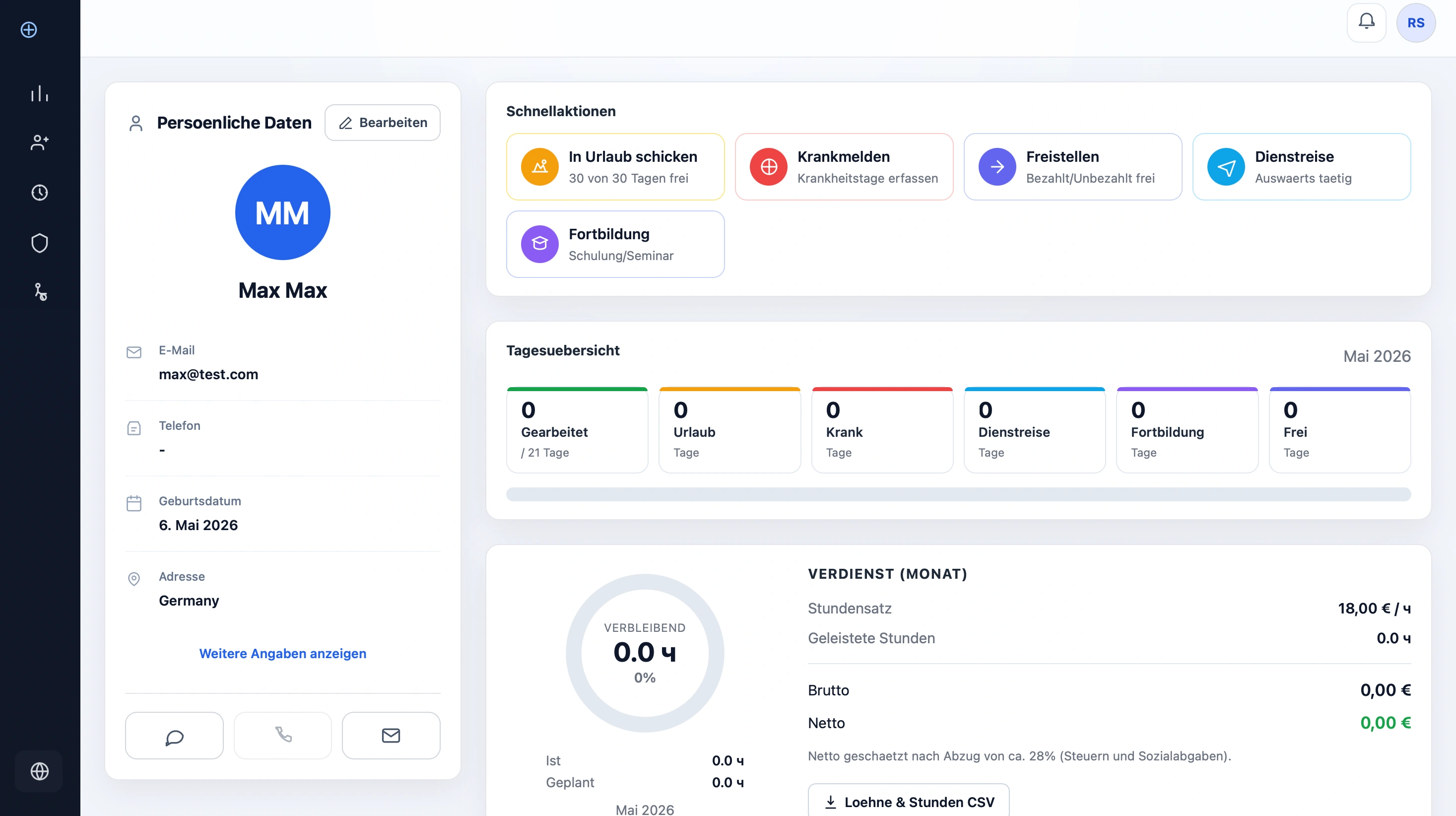 Administration dashboard