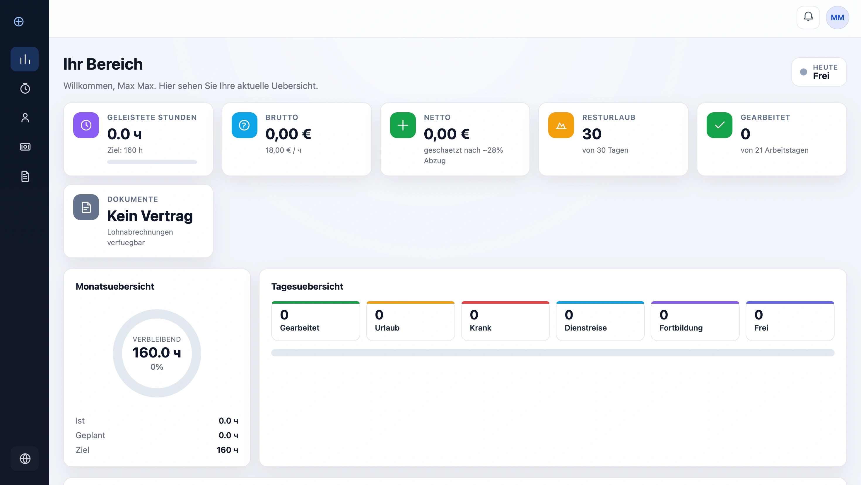 Employee self-service dashboard
